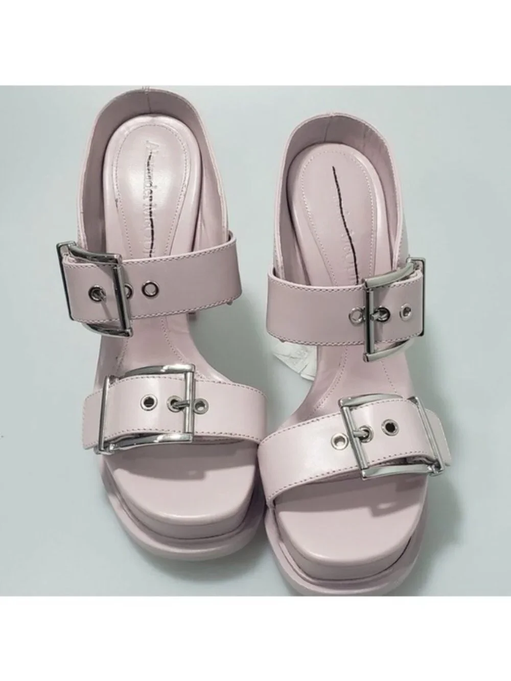Alexander McQueen 120mm Leather Platform Mules Sandals Pink EU 37.5/US 7.5